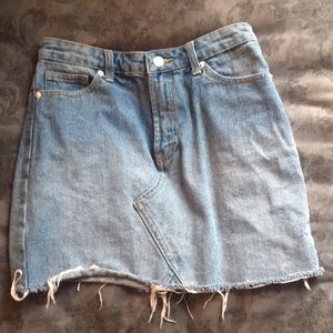 denim mini skirt